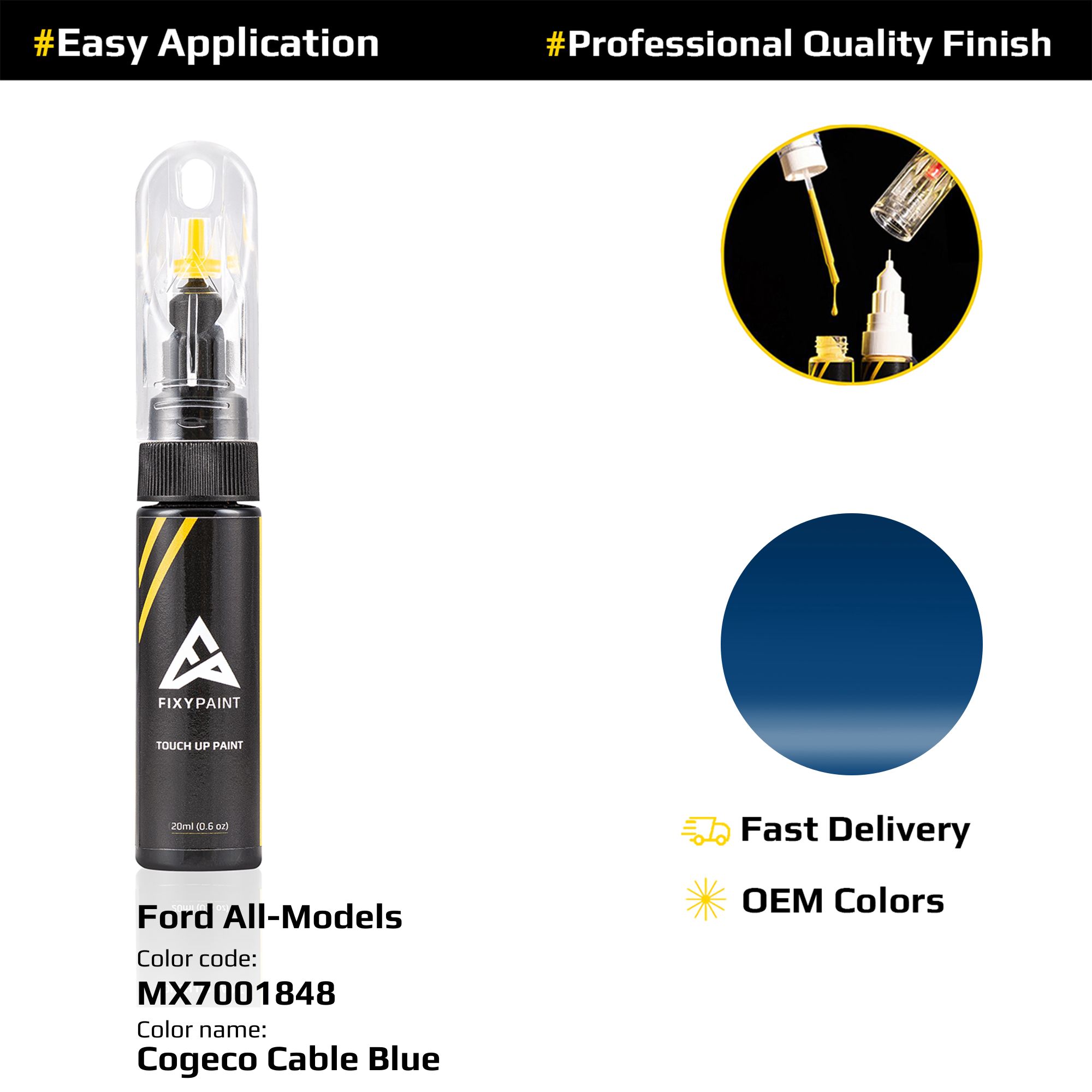 Touch up Paint for Ford Code: MX7001848 Cogeco Cable Blue OEM Quality